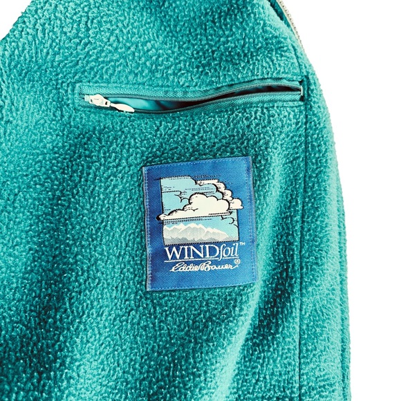 Eddie Bauer beige, tan with green fleece jacket men’s or unisex Sz s - Picture 8 of 13